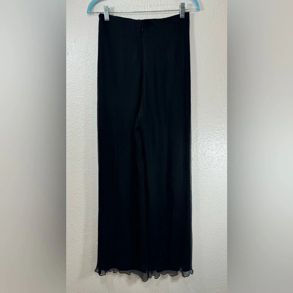 Tadashi Collection 100% Silk Chiffon Overlay Black Pants Women’s 6 Date Night - Picture 7 of 12